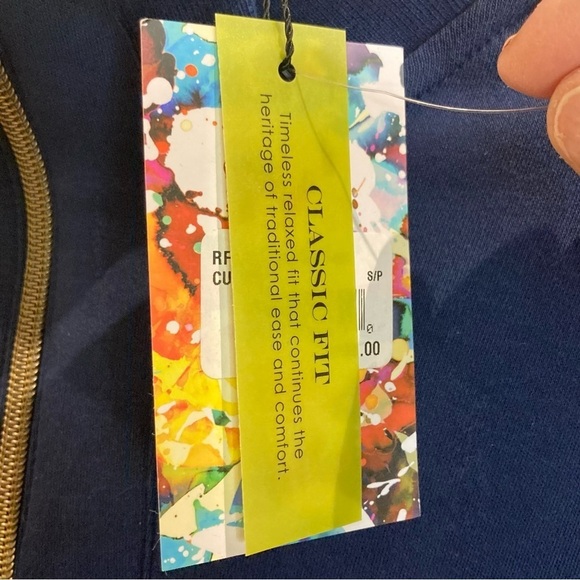 ROBERT GRAHAM  Sz S Curson Half Zip Jersey Knit 100% Cotton Pull On Sweater Top - Picture 2 of 13